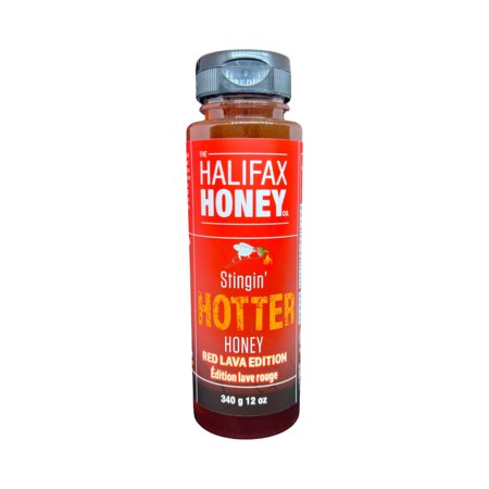 The Halifax Honey Co | Stingin  HOTTER Honey ~ Red Lava Edition | Unpasteurized Honey Infused With Pickled Chillies | Tastefully Hot Sweet Heat | Marinades & Dressings | 12oz