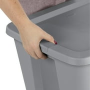 Sterilite 18 Gallon Large Storage Bin, Plastic Storage Container with Snap-On Lid, Gray