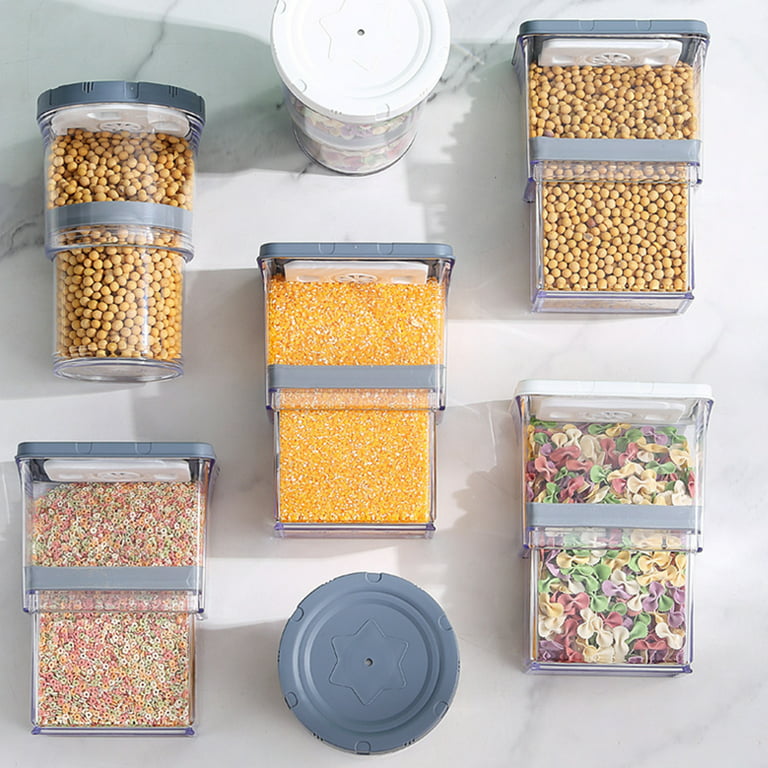 Grofry Storage Box Airtight Transparent Plastic Sealed Waterproof Grain  Storage Case for Home 500ml