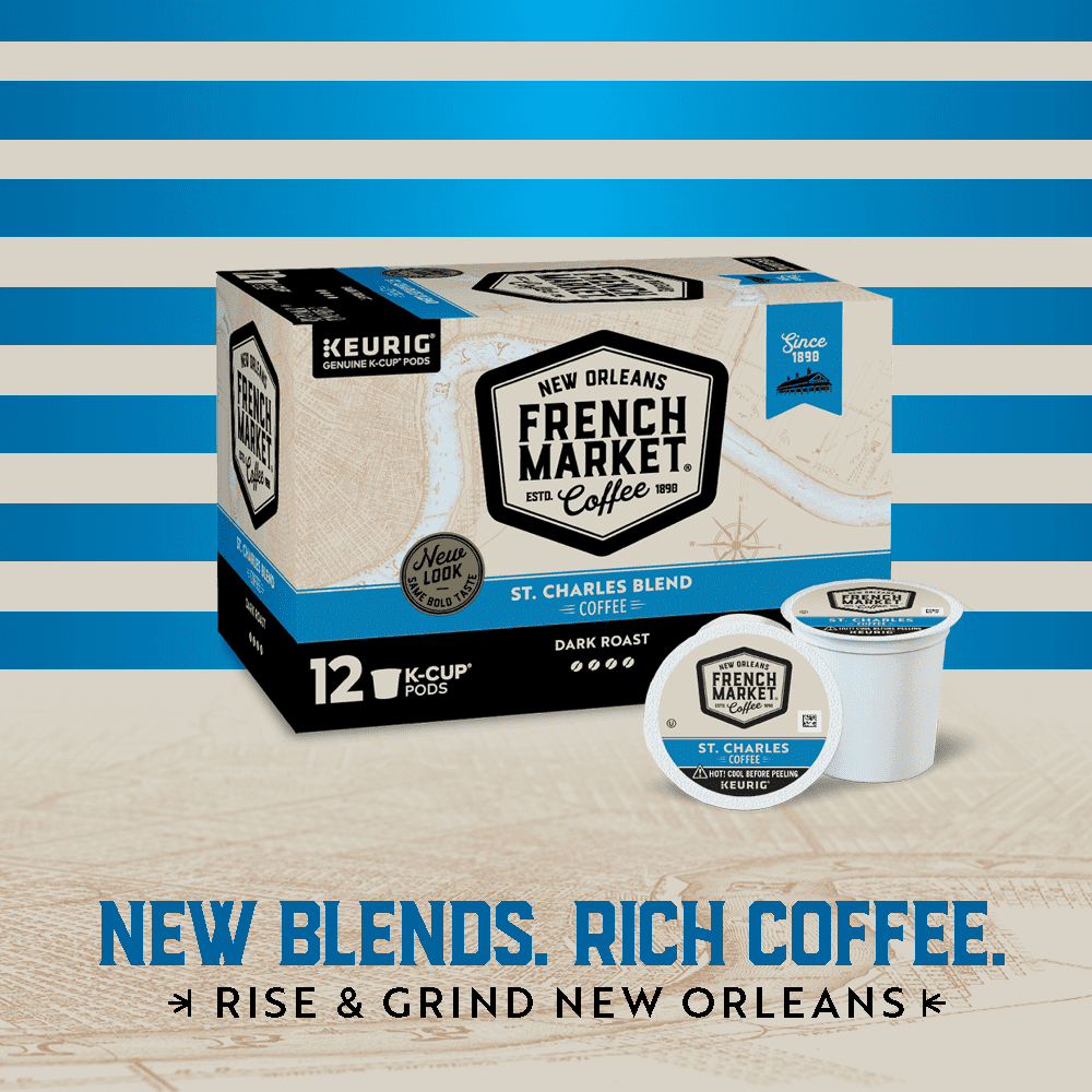 French Market Streetcar Blend Single Serve Coffee Pods, 12 Count