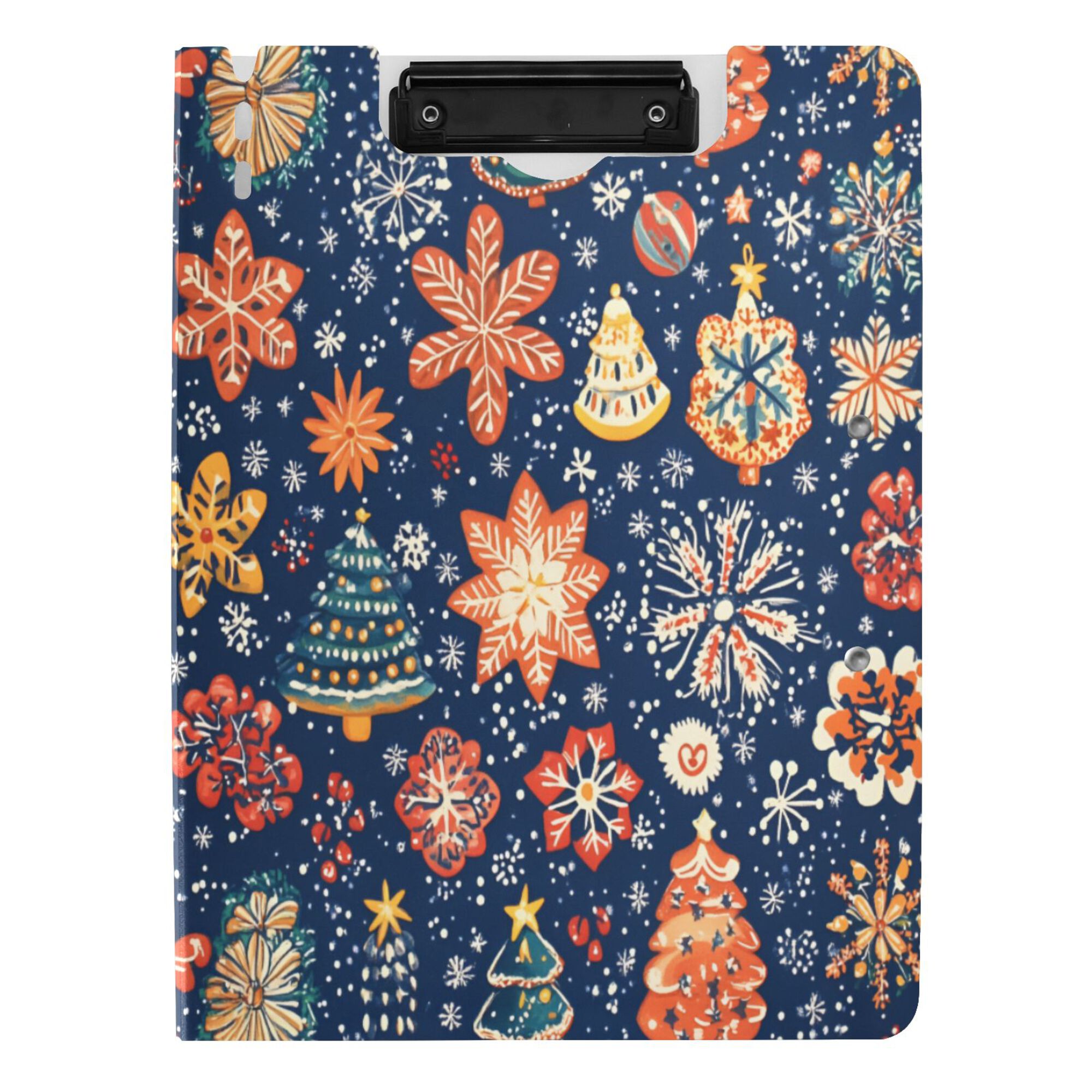 FORMRS A4 Clipboard Folder with Pen Holder Horizontal Foldable School Office Binder, Christmas Splendor