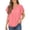 Watermelon Red, variant on Kixjoy Womens Puff Sleeve Tops Trendy Fashion V Neck Shirt Plain Lightweight Tunic T Shirts Casual Fall Blouses for Women, Dark Blue S