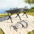 thumbnail image 3 of Outsunny 4ft Picnic Table with Roll Up Top and Metal Frame Black, 3 of 10