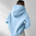 thumbnail image 4 of Xudanell Women Hoodies V Neck Sweatshirts Women Classic Sweatshirt with Hooded Baggy for Outwear Solid Color, 4 of 6