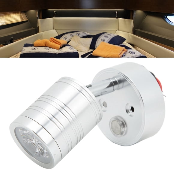 Foco De Cabecera Interior, Luz De Lectura LED Para Vehículos Recreativos, Aleación De Aluminio Cromado Ajustable Para Autocaravanas