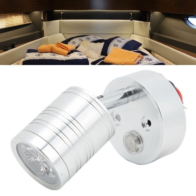 Foco De Cabecera Interior, Luz De Lectura LED Para Vehículos Recreativos, Aleación De Aluminio Cromado Ajustable Para Autocaravanas