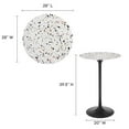 thumbnail image 5 of Modway Lippa 28" Round Modern Terrazzo/Metal Bar Table in Black/White, 5 of 8