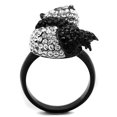 thumbnail image 3 of Luxe Jewelry Designs Women's High Polished Stainless Steel Unique Ring with Top Grade Crystal in, 3 of 4