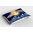 thumbnail image 2 of Ambesonne Christmas Pillow Sham 2 Pack, Santa Claus Airline, 36"x20", Dark Blue Marigold Red, 2 of 3