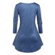 thumbnail image 2 of Camiseta de Talla Extra Denim de Estampado 3D con Cuello en V Rosegal  Mangas largas de talla grande, 2 of 5