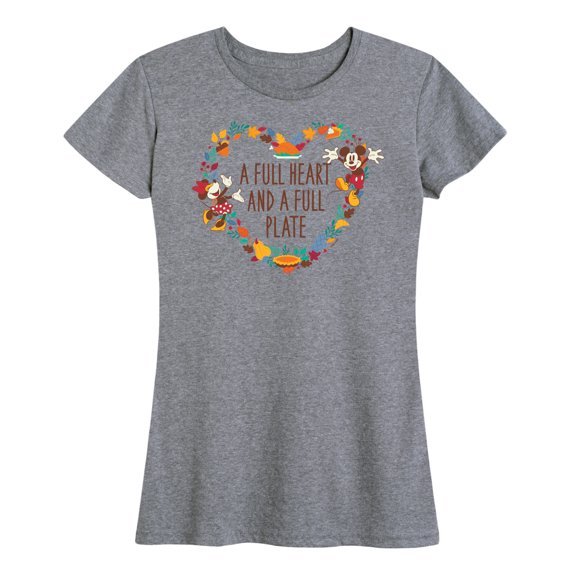 Mickey & Friends - A Full Heart And A Full Plate - Women's Short Sleeve Graphic T-Shirt