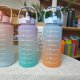 thumbnail image 4 of Bicicleta Botella de agua de 2000 ml con marcador de tiempo para taza de bebida deportiva al aire libre (azul), 4 of 7
