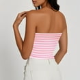 thumbnail image 5 of Women Summer Strapless Striped Bandeau Tube Tops Y2K Aesthetic Sleeveless Backless Crop Tank Going Out Top, 5 of 5