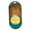 A003- Yellow, variant on Dirtbag Hacky Sack Footbag, Hanging Vent Ball Air Freshener, Two-Tone Yellow and Green Scented Bead Freshener, Long-Lasting Hanging Auto Odor Eliminator, Rust and Teal Printed Blister Pack