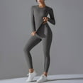 thumbnail image 2 of HAPIMO Women's 5 PCS Workout Sets Plus Size Yoga Clothing Suit Set Tracksuit Running Winter ness Clothing Womens Bib Woman Gray L, 2 of 5
