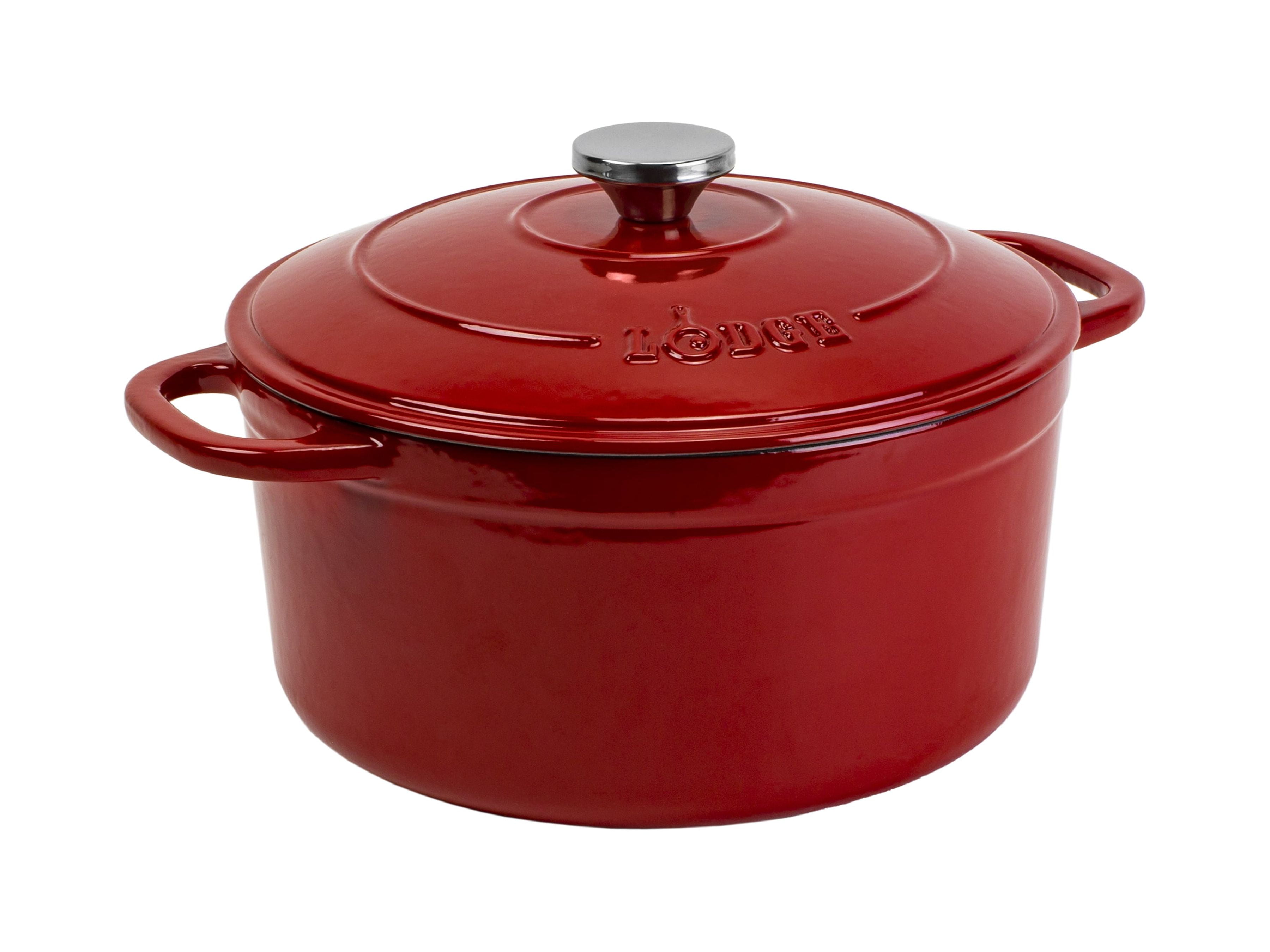Lodge USA Enamel 4.5 Qt Enameled Cast Iron Dutch Oven - Cast Iron Cookware  - Dutch Oven Pot with Lid - Smoothing Sailing Color - 4.5 Qt Capacity
