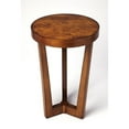 thumbnail image 1 of Round Rubberwood Accent Table In Olive Ash Burl, 1 of 5