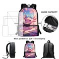 thumbnail image 5 of Yuyamidu Cute Axolotl Kids Backpack Set 3 in 1, 17 Inch School Backpack with Lunch Bag and Pencil Case, Large Capacity Bookbag for Boys Girls, Elementary Middle School, 5 of 7