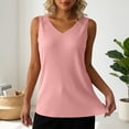 thumbnail image 5 of AKOEE Women's Tank Tops Plus Size Ribbed Knit V Neck Basic Tee Undershirt Soft Sleeveless Base Layer (2XL, Pink), 5 of 8