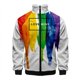 thumbnail image 3 of Chaqueta informal de manga larga con cremallera y cuello alto en 3D para hombre y mujer, con bandera del arcoíris, para lesbianas y gays, moda LGBT, 3 of 5