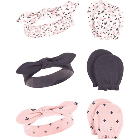 Hudson Baby Unisex Cotton Headband and Scratch Mitten Set
