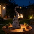 thumbnail image 5 of Solar Elephant Statue Garden Decor, 12.12 Inch Outdoor Elephant Light With Cute Birds, Unique Birthday Gifts For Women Mom, Housewarming Yard Decoration, Solar Powered Patio Sculpture Lamp,Grey, 5 of 8