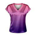 thumbnail image 4 of CONZONE Womens Summer T-Shirts Short Sleeve Satin T Shirts for Women Casual V Neck Gradient Color Lightweight Tees Soft Cozy Dailywear, 4 of 4