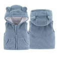 thumbnail image 4 of Diufon Toddler Fleece Hooded Warm Vest Infant Boys Girls Fall Winter Sleeveless Button Jacket with Pockets, 4 of 6