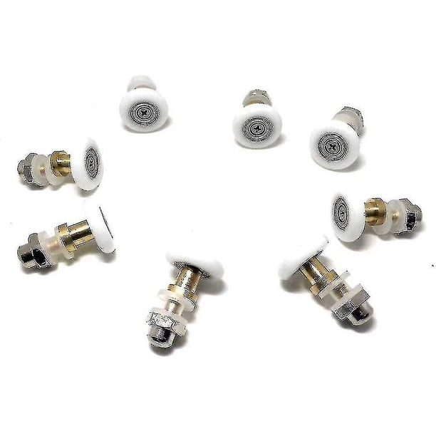 8 Uds. De 27mm de diámetro, puerta corredera de cristal para ducha, rueda colgante, rodillo para baño, gabinete deslizante, poleas excéntricas