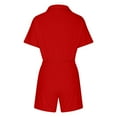 thumbnail image 4 of Bixock Women's Summer Romper,Cargo Pants for Women,Solid Cargo Style Toggle Button Pocket Short Jumpsuit Leisure 1 Piece Outfit, 4 of 4
