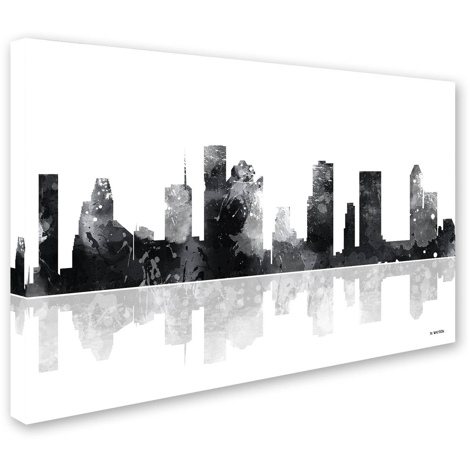 Trademark Fine Art "Houston Texas Skyline BG-1" Canvas Art by Marlene Watson