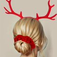 thumbnail image 2 of QJUHUNG Ensemble d'Accessoires pour Cheveux en Bois de Renne 5 Pcs - Chouchous Élastiques Rouges et Bandeau pour Femmes et Filles Antidérapants Parfaits pour Tous les Types de Cheveux, 2 of 5
