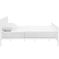 thumbnail image 4 of Platform Bed Frame, Queen, White, Stainless Metal, Industrial Bedroom, Modern Contemporary HB35048, 4 of 6