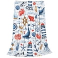thumbnail image 2 of Pofeuu Watercolor Nautical Print Ultra-Soft Micro Fleece Blanket,for Bed Or Sofa,All Season Throw Blankets Flannel Blanket-40"x30", 2 of 7