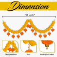 thumbnail image 2 of Smizzy Fluffy Flowers Marigold Toran Garland, Office, Wall 50 Inch Long, White, 1 Pc, 2 of 7