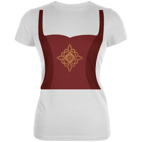Halloween Renaissance Lady Costume Red Juniors Soft T Shirt White LG