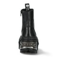 thumbnail image 6 of New Rock Boots WALL083C-S4 Unisex Metallic Black Leather Platform Gothic Boots 45, 6 of 6