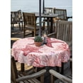 thumbnail image 2 of Outdoor Tablecloth with Umbrella Hole for Patio/Picnic/Party/Camping, Summer Ocean Coral Waterproof Table Cloth Round Cover Washable, Romantic Coastal Starfish Plants Red Pink (Dia 54"), 2 of 9