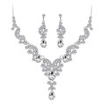 thumbnail image 3 of OPOLSKI Luxury Water Drop Rhinestone Inlaid Necklace Earrings Jewelry Set 1#, 3 of 8