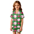 thumbnail image 2 of Outfit Sets for Girls Halloween All Over Print Collar Short Sleeve Top Shorts Loungewear 2 Piece Outfits Size 3-4Y, 2 of 4