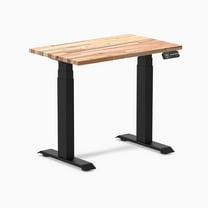 Desky Dual Mini Softwood Sit Stand Desk - Acacia / 32 X 20 Inches / Matte Black