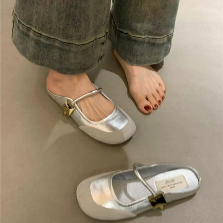 

Summer Women Mules Slippers Fashion Shallow Cover Toe Slides Shoes Ladies Casual Outdoor Soft Sole Flats Heel Sandalias