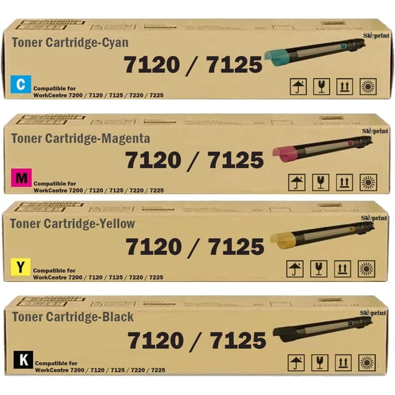 WorkCentre 7125 Toner Cartridge 006R01457 006R01458 006R01459 006R01460 Replacement for Xerox WorkCentre 7200 7120 7125 7220 7225 Printer Toner