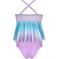 thumbnail image 2 of Conjunto de Bikini de Dos Piezas de Ganchillo Estampado con Volantes y Volantes para niñas Degradado Azul-Morado 10 Años Degradado Azul-Morado 10 Años Xishao ropa, 2 of 2