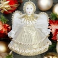 thumbnail image 2 of STP GOODS Gold Little Angel Hanging Figurine 3.9x3.5" (10x9 cm) Hanging Collectible Doll Handmade Christmas Figurine Holiday Décor Xmas Hanging Decoration Xmas Figure Doll Decoration, White and Gold, 2 of 4