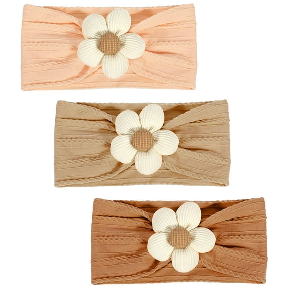 3 Pcs Baby Flower Headbands Baby Girls Nylon Headband Soft Hairbands Hair Accessories for Newborn Infant Toddler Kids