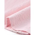 thumbnail image 5 of INSPIRE CHIC Short Sleeve Cotton Blouse for Women's Peter Pan Collar Button Up Crochet Panel Top L Light Pink, 5 of 6