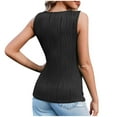 thumbnail image 4 of FAIWAD Womens Summer Square Neck Tank Tops 2024 Casual Slim Fitted Textured Basic Tops Sleeveless Shirts, 4 of 6