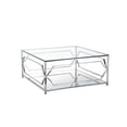 thumbnail image 3 of American Home Classic Edward Square Metal and Glass Coffee Table in Polish Gold, 3 of 11