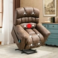 thumbnail image 6 of Bonzy Home Power Lift Chair Recliner for Elderly, Suede Fabric Heavy Duty Electric Lift Recliner with Massage,For tall men, Brown, 6 of 12